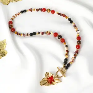 Naszyjnik Choker z Lepidolitem, Kamieniem Księżycowym, Amazonitem